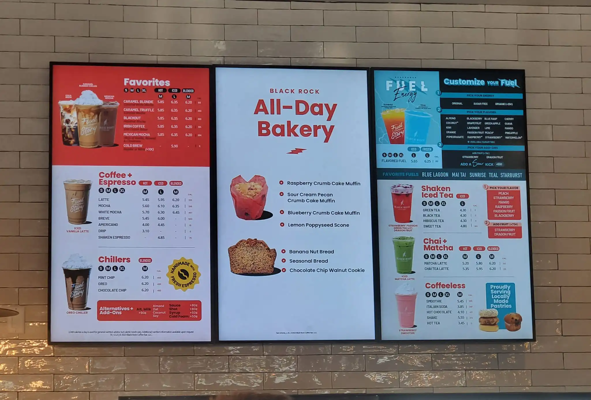 Black rock menu