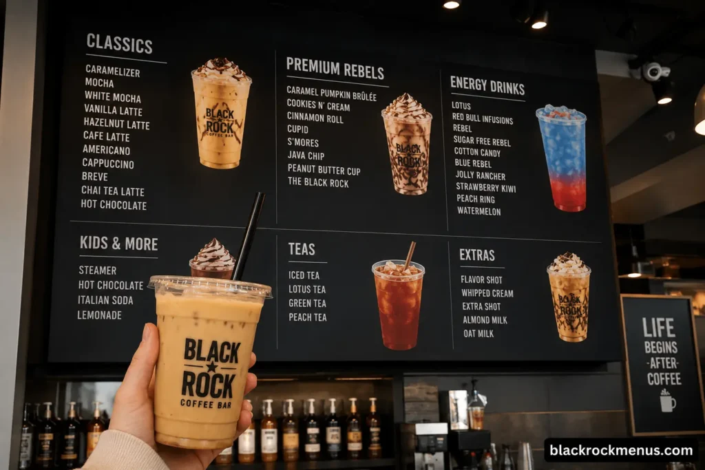black rock drink menu