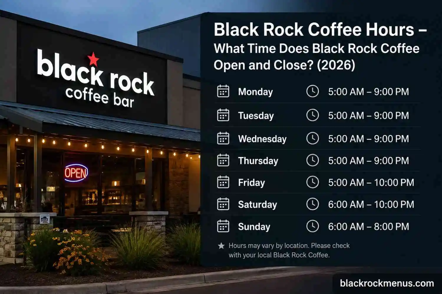 Black rock coffee hours