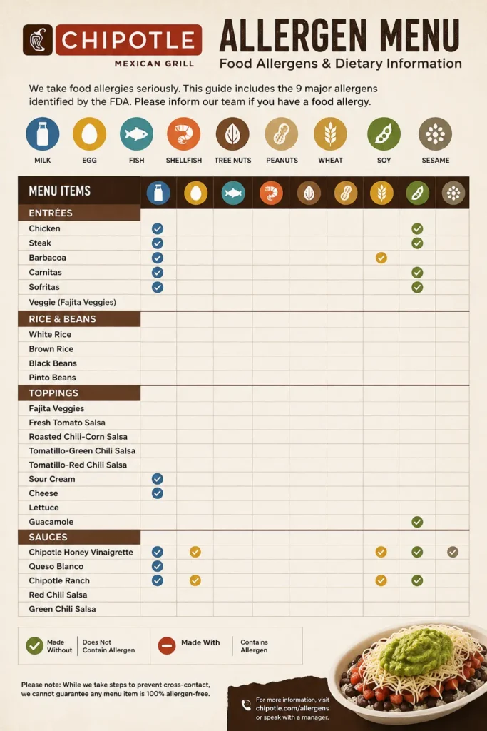 Chipotle Allergen Menu